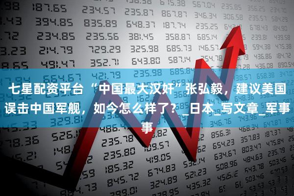 七星配资平台 “中国最大汉奸”张弘毅，建议美国误击中国军舰，如今怎么样了？_日本_写文章_军事