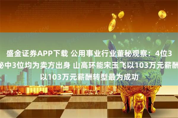 盛金证券APP下载 公用事业行业董秘观察：4位35岁以下的董秘中3位均为卖方出身 山高环能宋玉飞以103万元薪酬转型最为成功